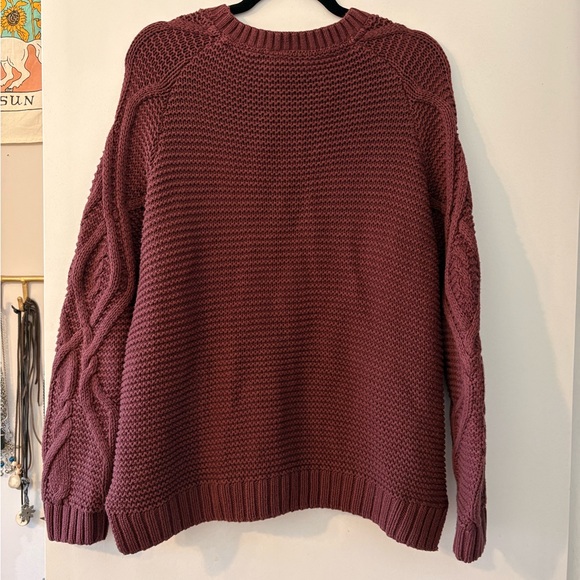Noisy may Chunky Cable Knit Sweater in Berry - Picture 2 of 5